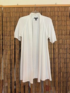 Eileen Fisher White Open Knit Cardigan